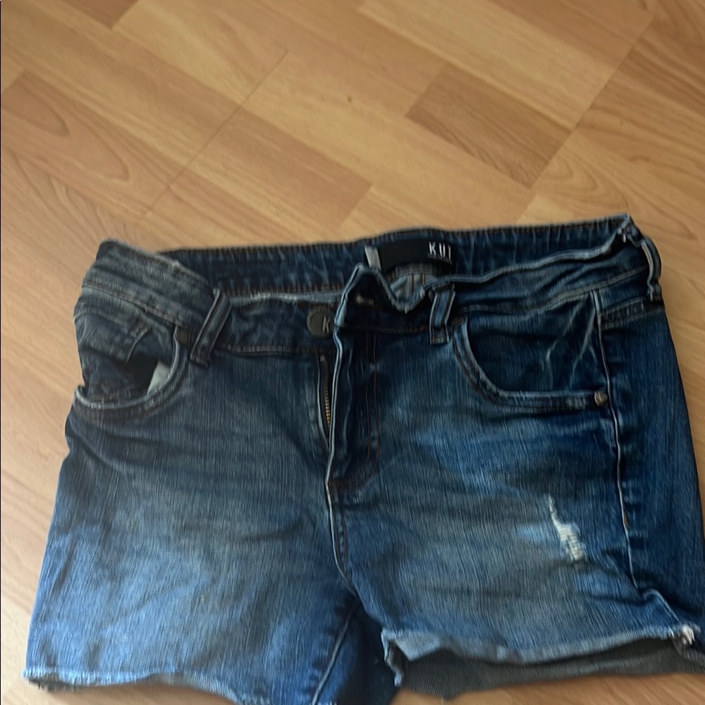 Kut from the Kloth Blue Distressed Jean Shorts